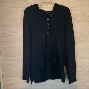 Soft Surroundings Pullover Tunic w/Pockets Hoodie Dark Blue Large